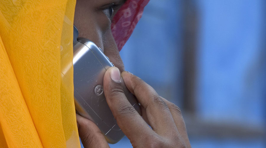 Indian woman on cellphone