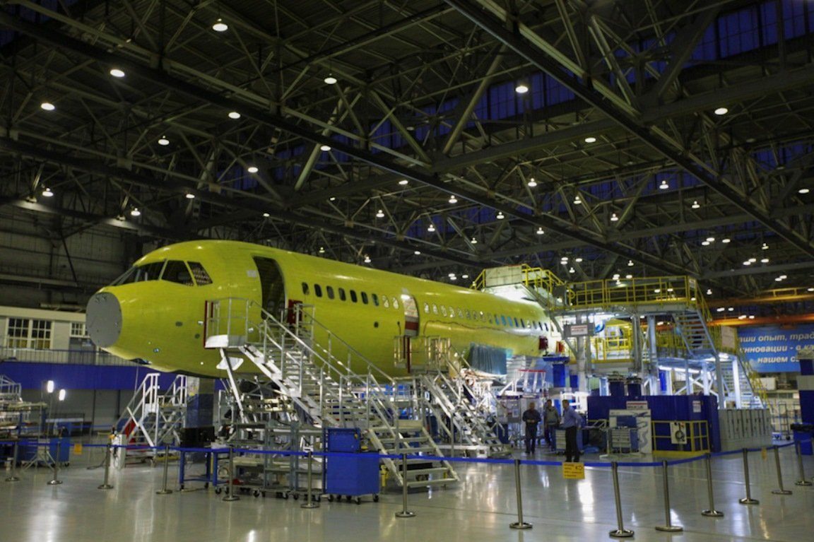 An MC-21 on the assembly line