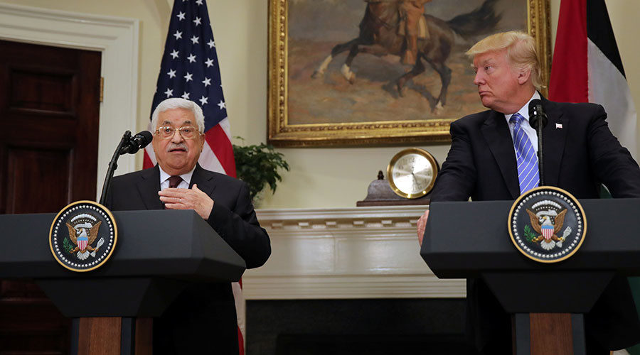 Palestinian President Mahmoud Abbas and US President Donald Trump