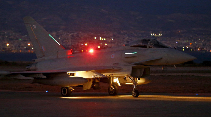 A British RAF Typhoon plane