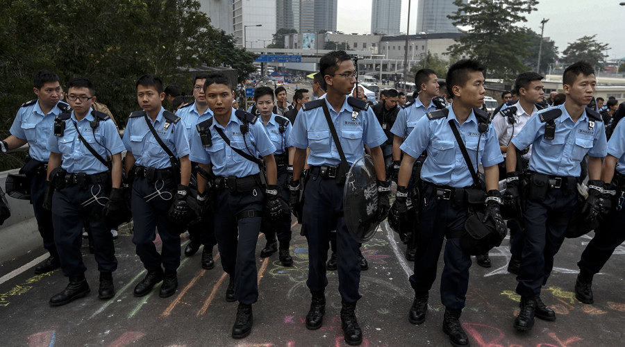 Police officers in Hong Kong