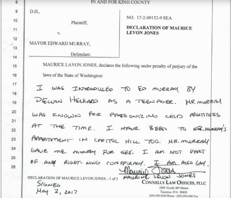 Click to enlarge Handwritten declaration of Maurice Jones