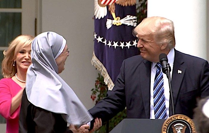 Trump and nun