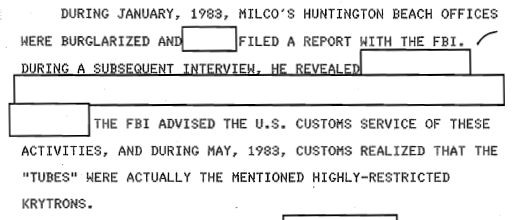 Click to enlarge Milco FBI Customs