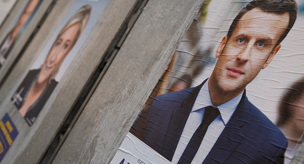 Emmanuel Macron voting poster