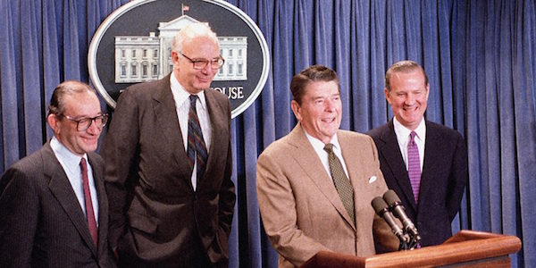 Ronald Reagan announces the appointment of Alan Greenspan
