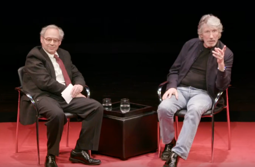 Click to enlarge Roger Waters at the New York Times, with Jon Pareles