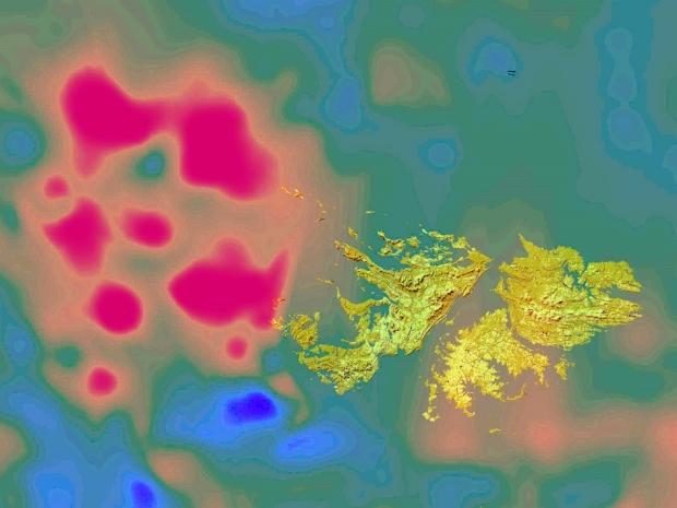 Impact crater in the Falkland Islands