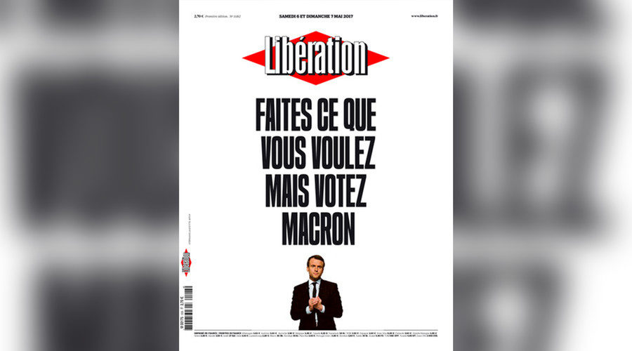 Screenshot from liberation.fr Macron vote