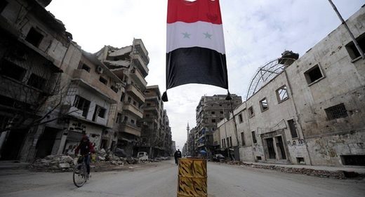 Syrian national flag in Aleppo