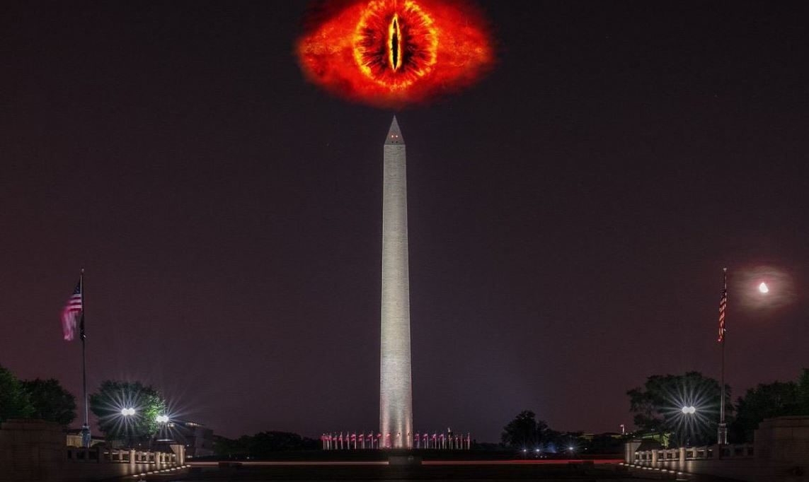 Eye od Sauron over Washington graphic