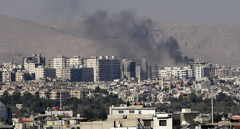 heavy bombing in Barzeh, Syria