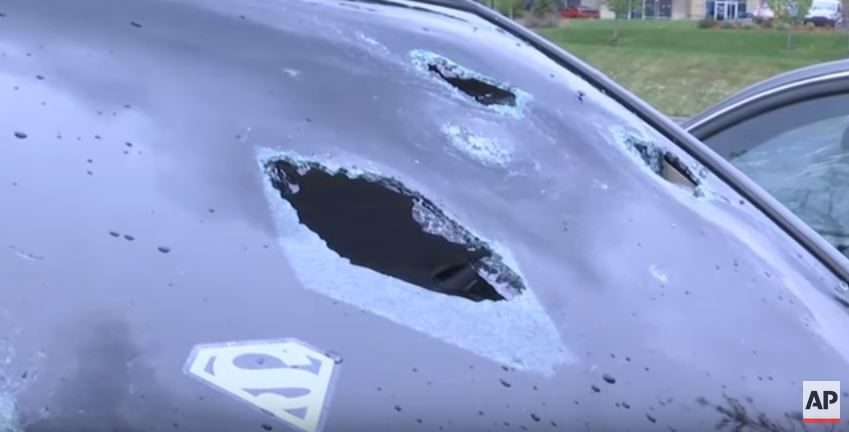 Giant hail in Denver