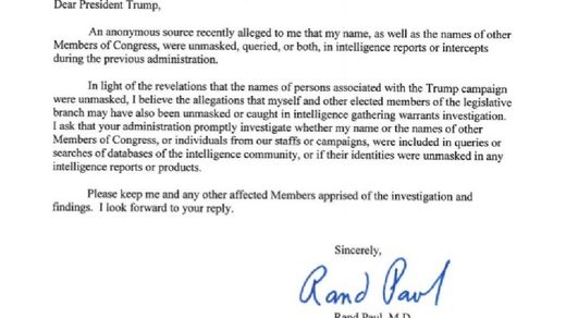 Rand Paul letter