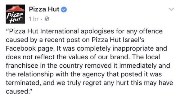 Click to enlarge Pizza Hut Hunger Strike Palestine Israel