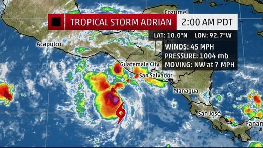 Adrian earliest tropical storm