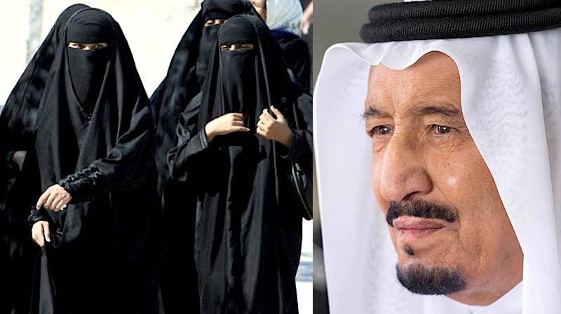 Saudi Arabian women and King Salman