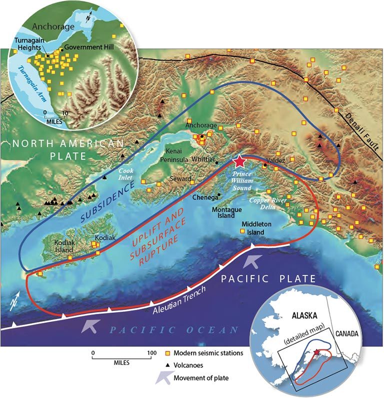 1964 alaska earthquake map