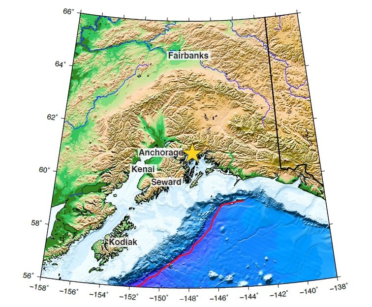 1964 Alaska Earthauke map