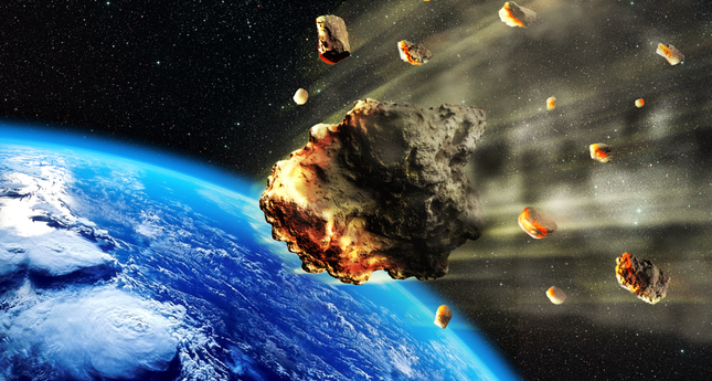 A large asteroid breaking up