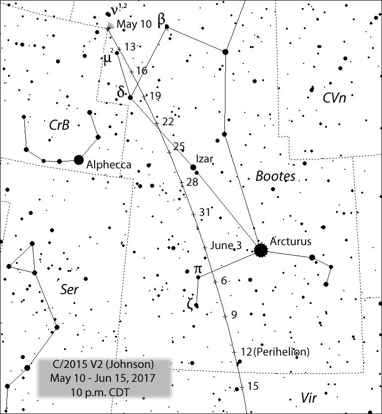 Click to enlarge Comet Johnson (C/2015 V2)