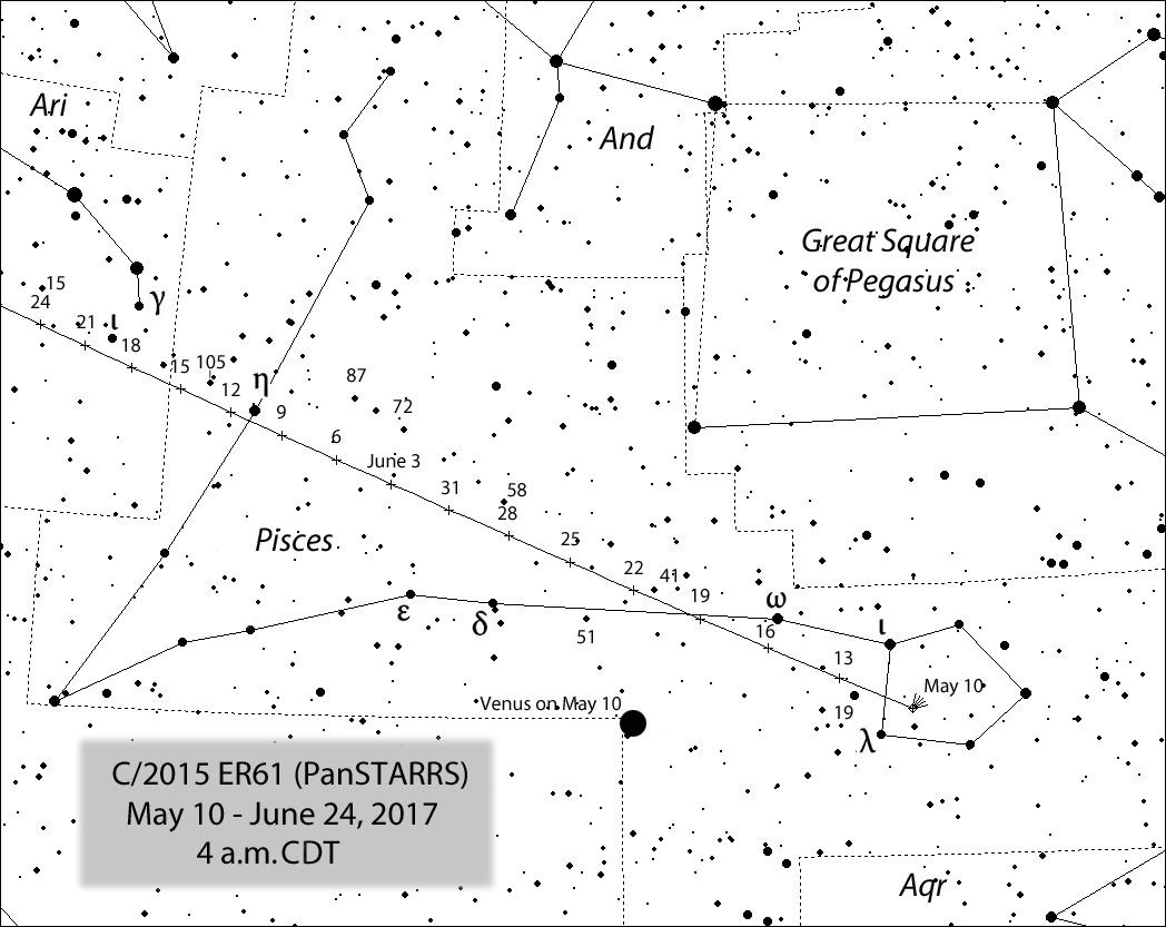Click to enlarge Comet PanSTARRS (C/2015 ER61)