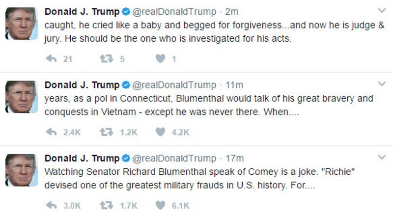 trump tweets blumenthal