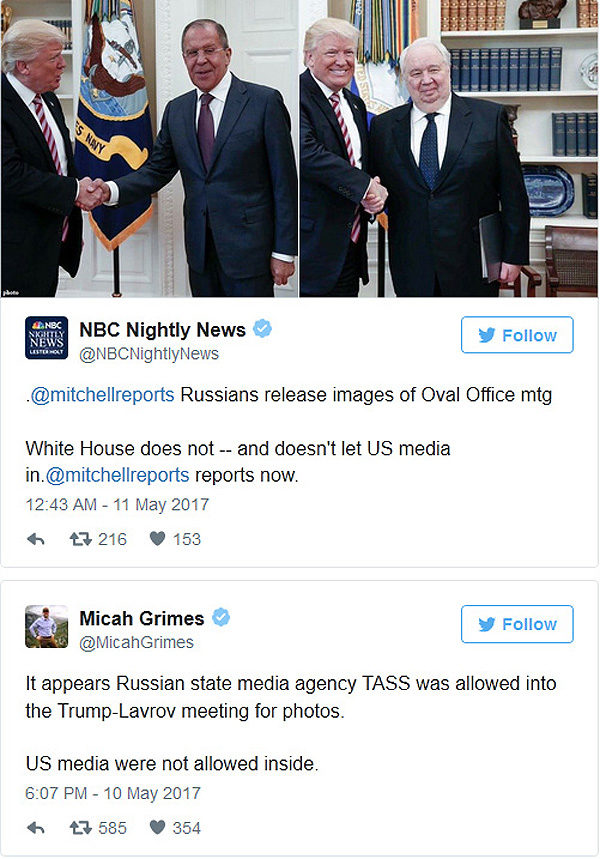 Trump Lavrov Russian Ambassador White House