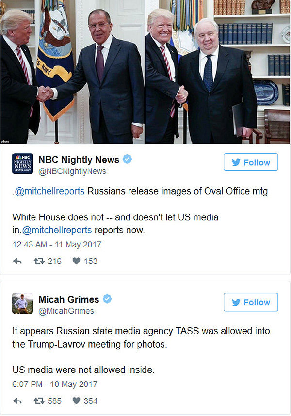 Click to enlarge Trump Lavrov Russian Ambassador White House