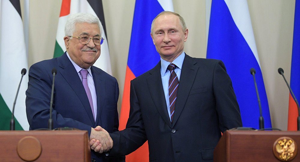 Mahmoud Abbas and Vladimir Putin