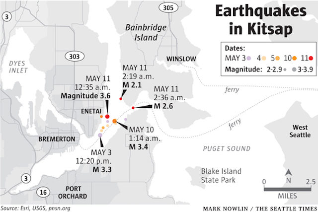 Kitsap earthquake map