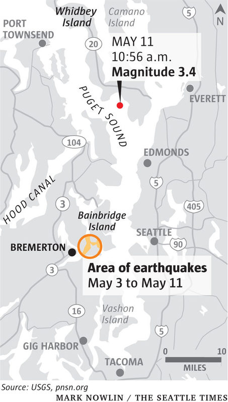 Area of earthquakes