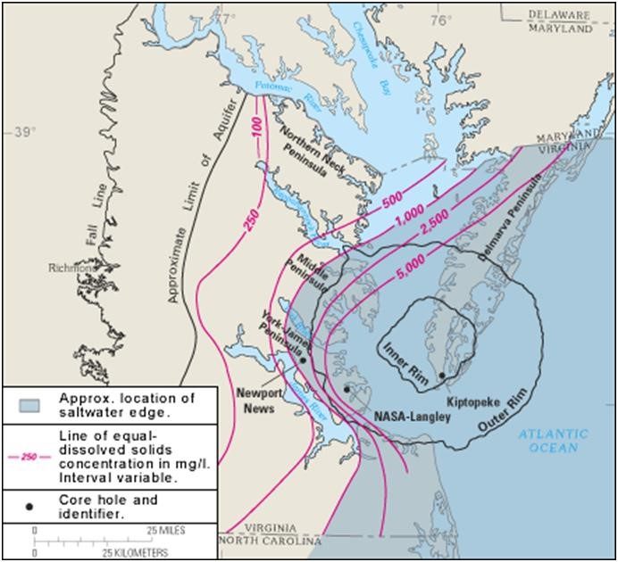 Click to enlarge Chesapeake Bay Impact Crater map