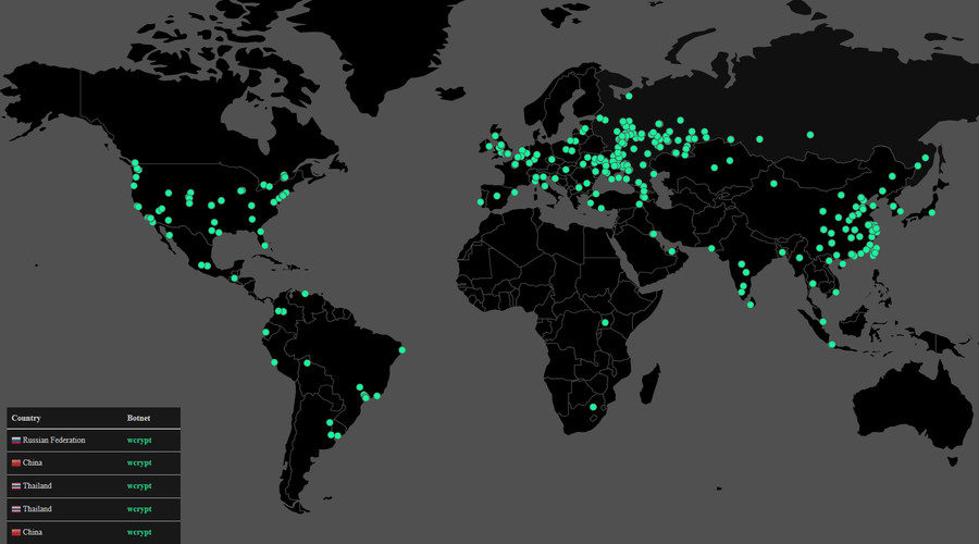 Click to enlarge world cyberattacks map