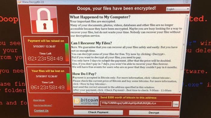UK hospital cyberattack screenshot