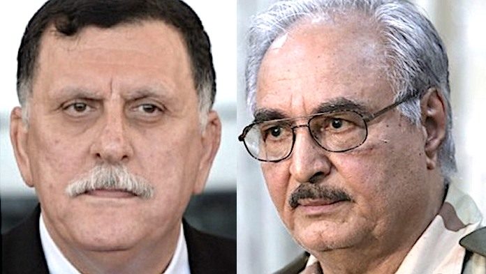 Click to enlarge al-Sarraj and Haftar