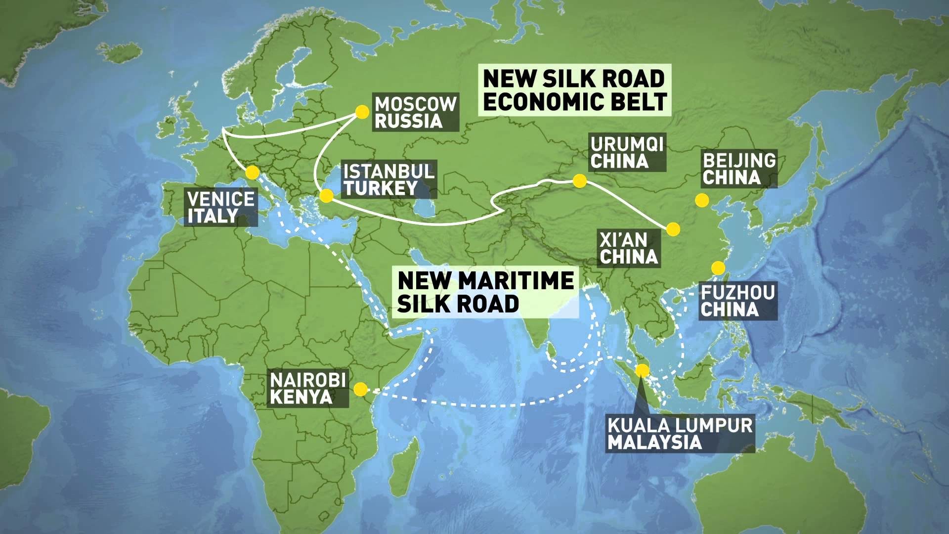 Click to enlarge one belt one road initiative map