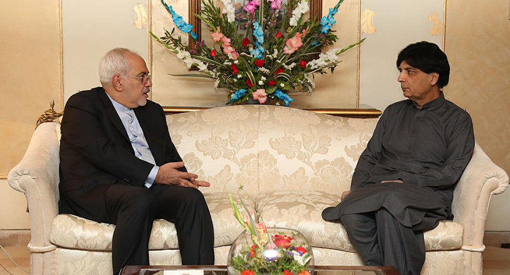 Click to enlarge Mohammad Javad Zarif meets with Chaudhry Nisar Ali Khan