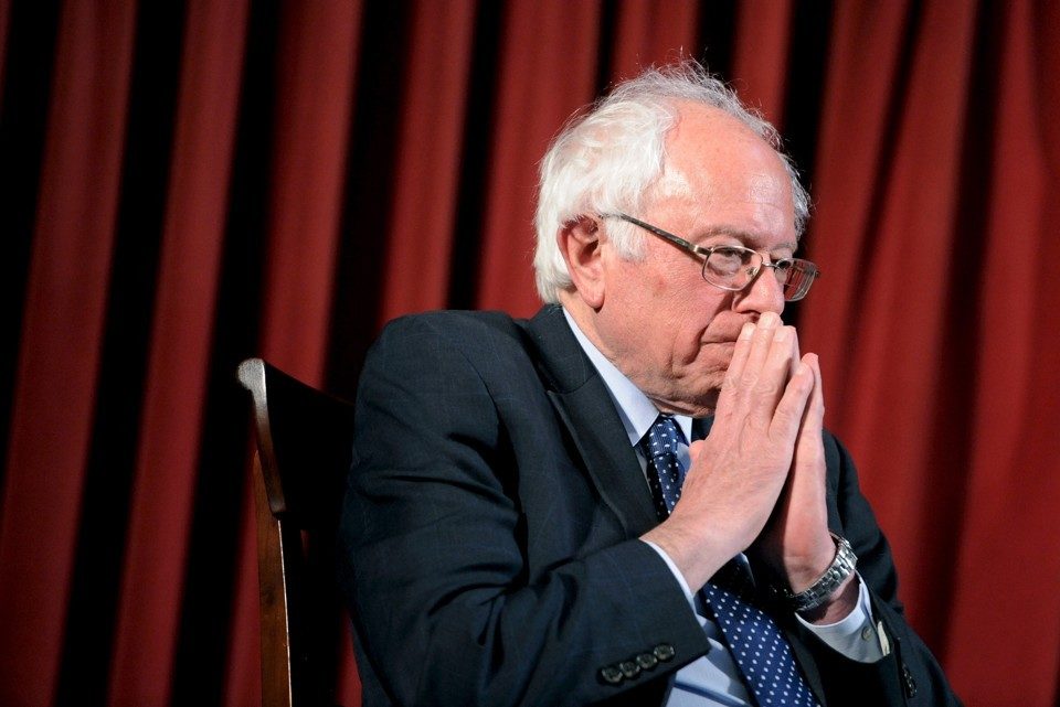 bernie sanders looking pensive