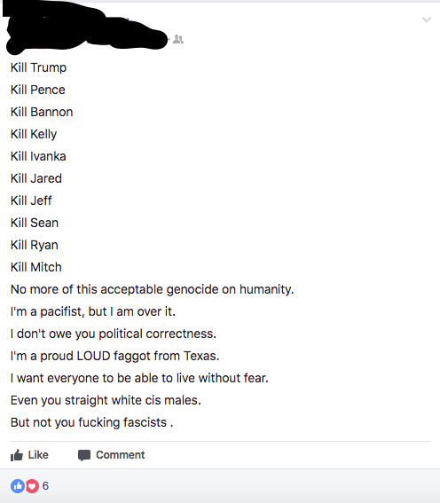 Click to enlarge sjw screenshot facebook post