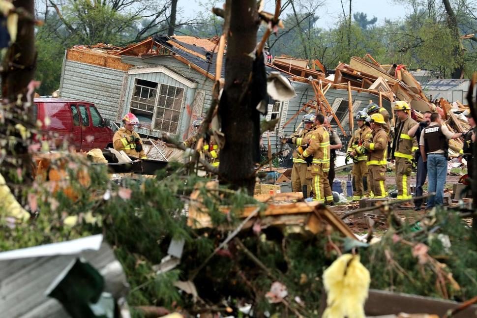 tornado damage in Chetek, Wisconsin