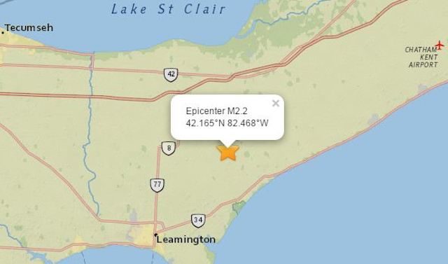 Wheatley, Ontario earthquake