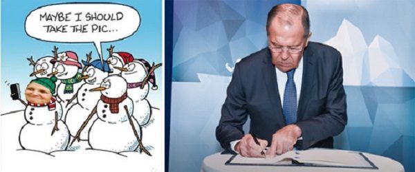 Click to enlarge Chrystia Freeland cartonn and Sergei Lavrov