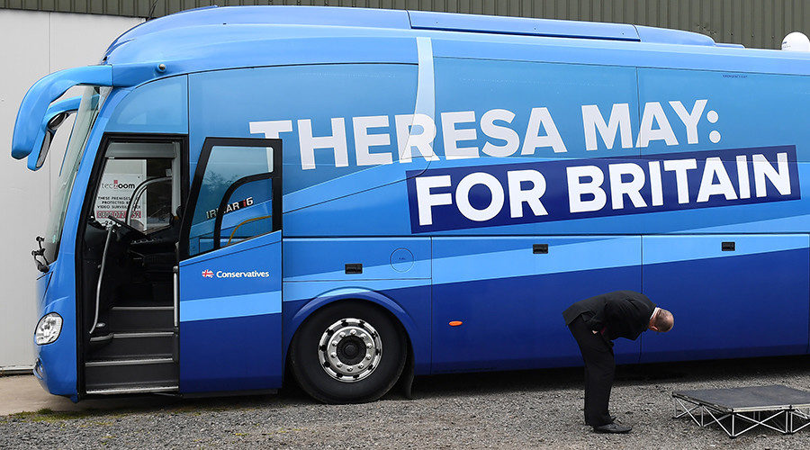 Theresa May campaign bus