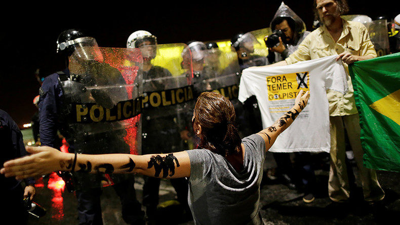 Click to enlarge protest against Brazil's President Michel Temer