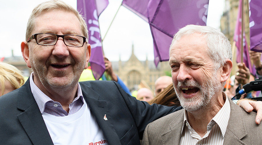 Jeremy Corbyn (R) and Unite union General Secretary Len McCluskey