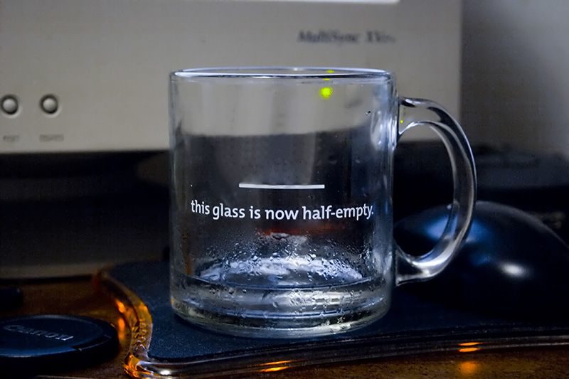 half empty glass, negative thinking, inversion