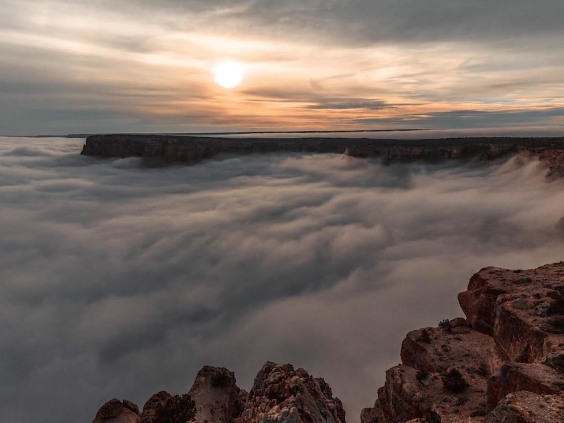 Click to enlarge Grand Canyon cloud inversion