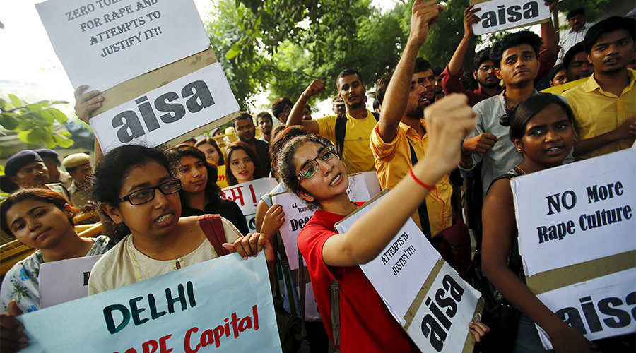 Click to enlarge All India Students Association protest against rape
