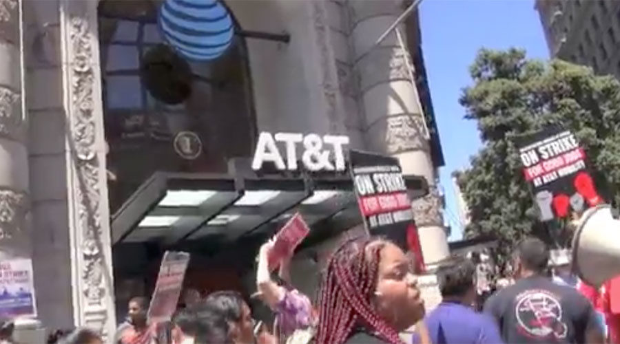 AT&T workers striking 
